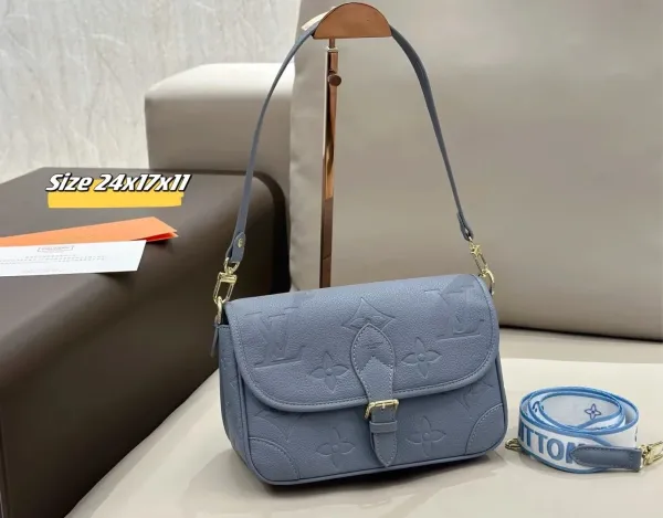Louis Vuitton Monogram Empreinte Pochette Metis in Sky Blue Crossbody Bag - 1