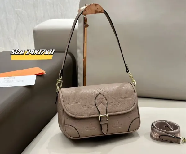 Louis Vuitton Pont 9 Soft Monogram Empreinte Taupe Shoulder Bag - 1