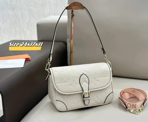 Louis Vuitton Dauphine Bag White Monogram Empreinte Leather Crossbody Bag - 1