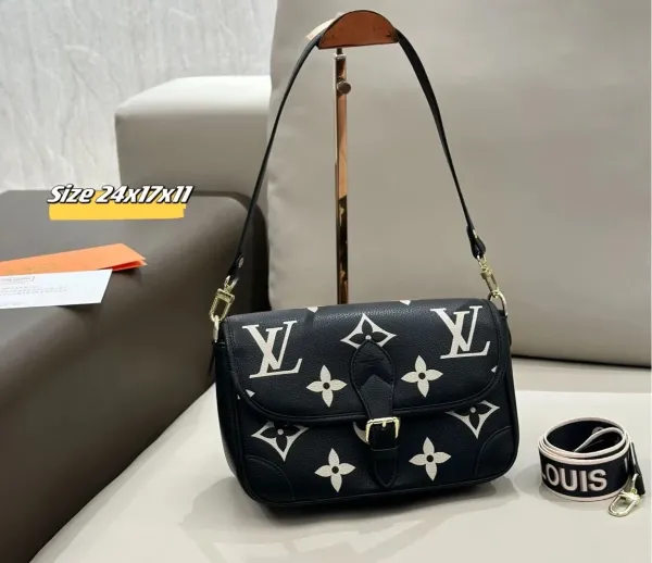 Louis Vuitton Monogram Empreinte Crossbody Bag Black - 1