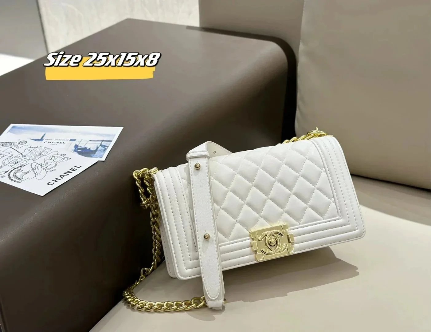 Chanel Boy Bag Black Quilted Calfskin Chain Shoulder Bag - 6