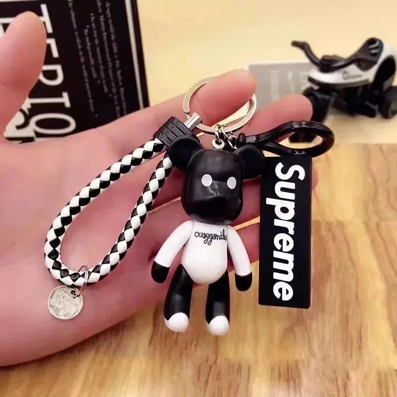 Supreme x Medicom Toy Bear Keychain Black and White Accessories