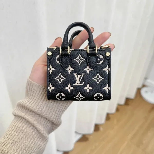 Louis Vuitton Mini Speedy Bag Black Monogram Leather Handbag - 1