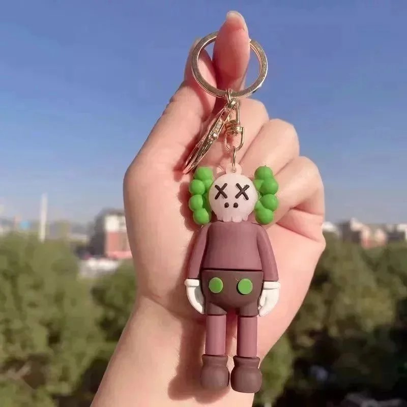 Kaws Companion Keychain Brown with Green Hair Accessories