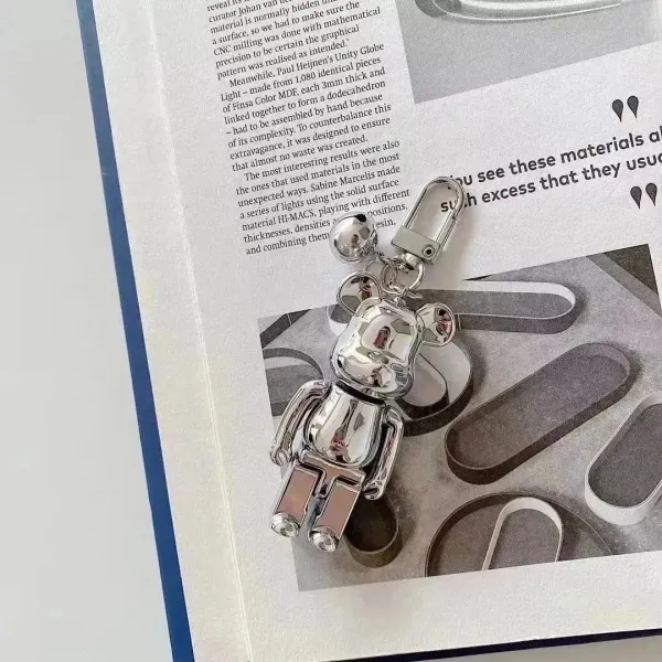 Medicom Toy Bearbrick Chrome Keychain Silver Accessories - 1