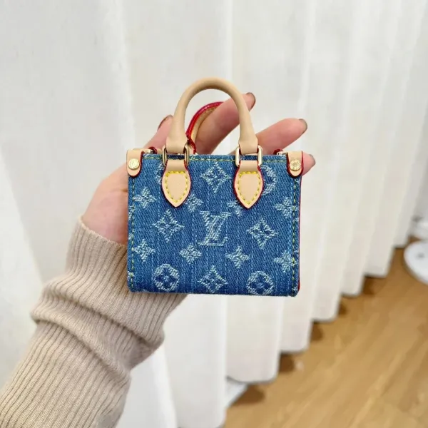 Louis Vuitton Mini Speedy Denim Blue Handbag - 1