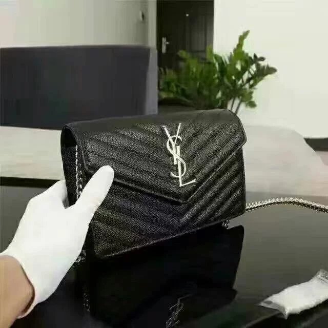 （F F2）新款YSL✨Saint Laurent 💮专柜最新皮料，手感都一模一样