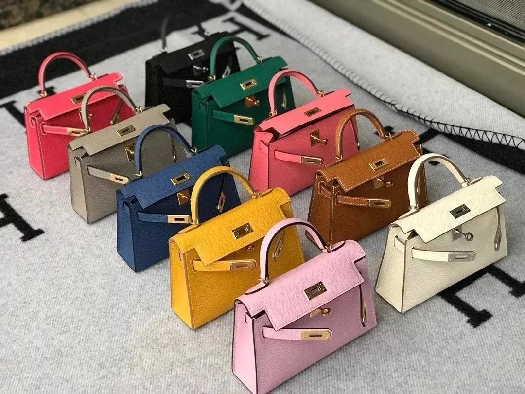 爱马仕HERMES H家【H家纯手工】爱马仕/Hermes新款女包Minikellyll凯莉包二代Epsom皮纯手工蜡线19cm