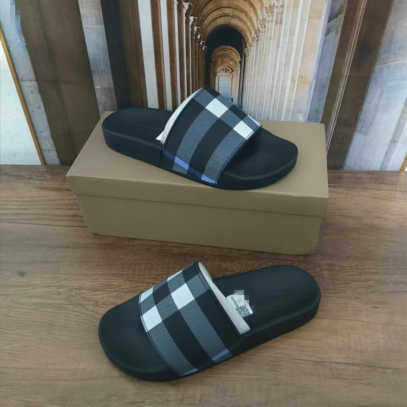 Burberry Check Slide Sandals Brown - 24