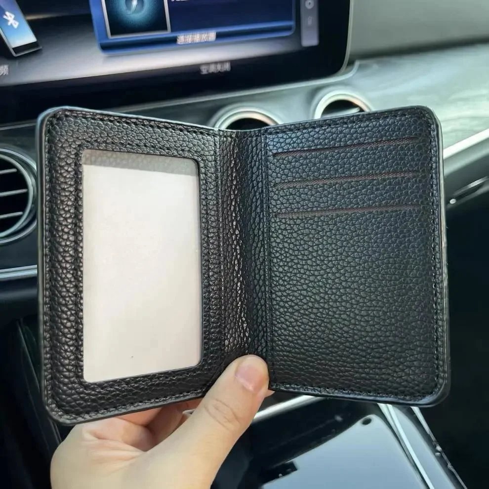 Chrome Hearts Cross Logo Card Holder Black Leather Wallet - 5