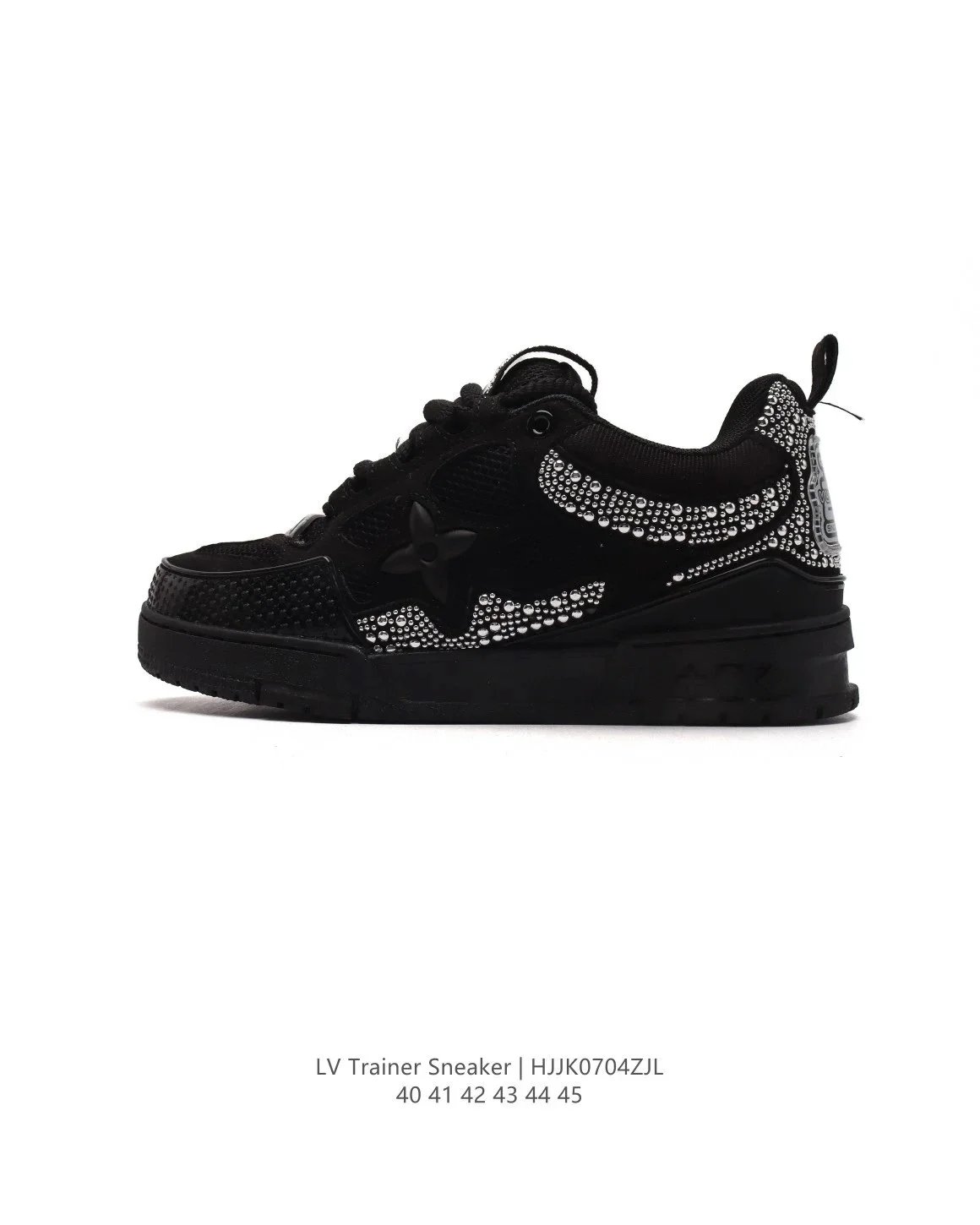 Louis Vuitton Trainer Sneaker Black Crystal-Embellished Sneakers