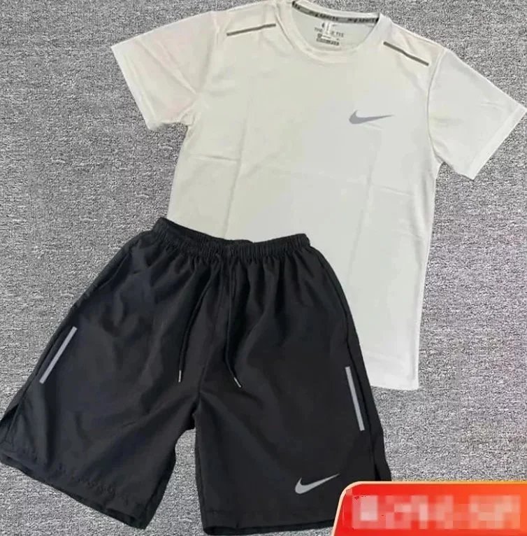 Reflective Hook Quick Drying Short Sleeve Set White