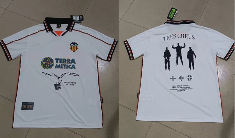 Design Tres Creus x The Place Shirt Valencia 1994-95 Away Jersey