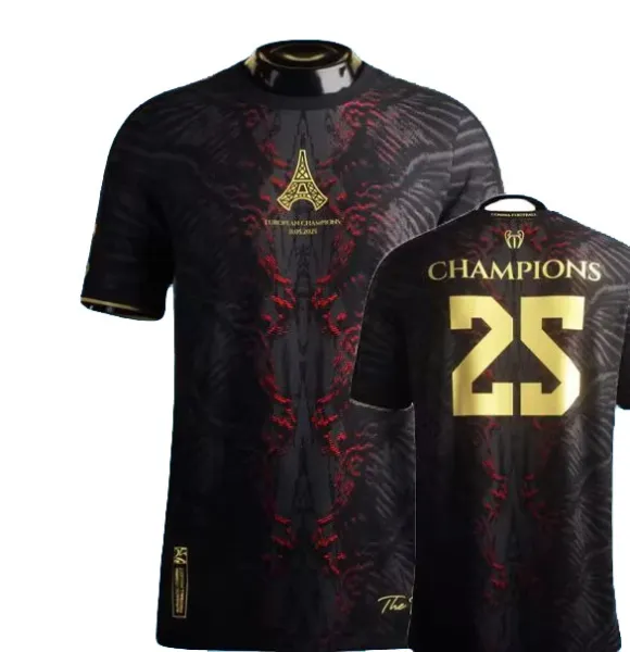 Paris Saint-Germain Champions Edition 2023-24 Black Gold Jersey - 1