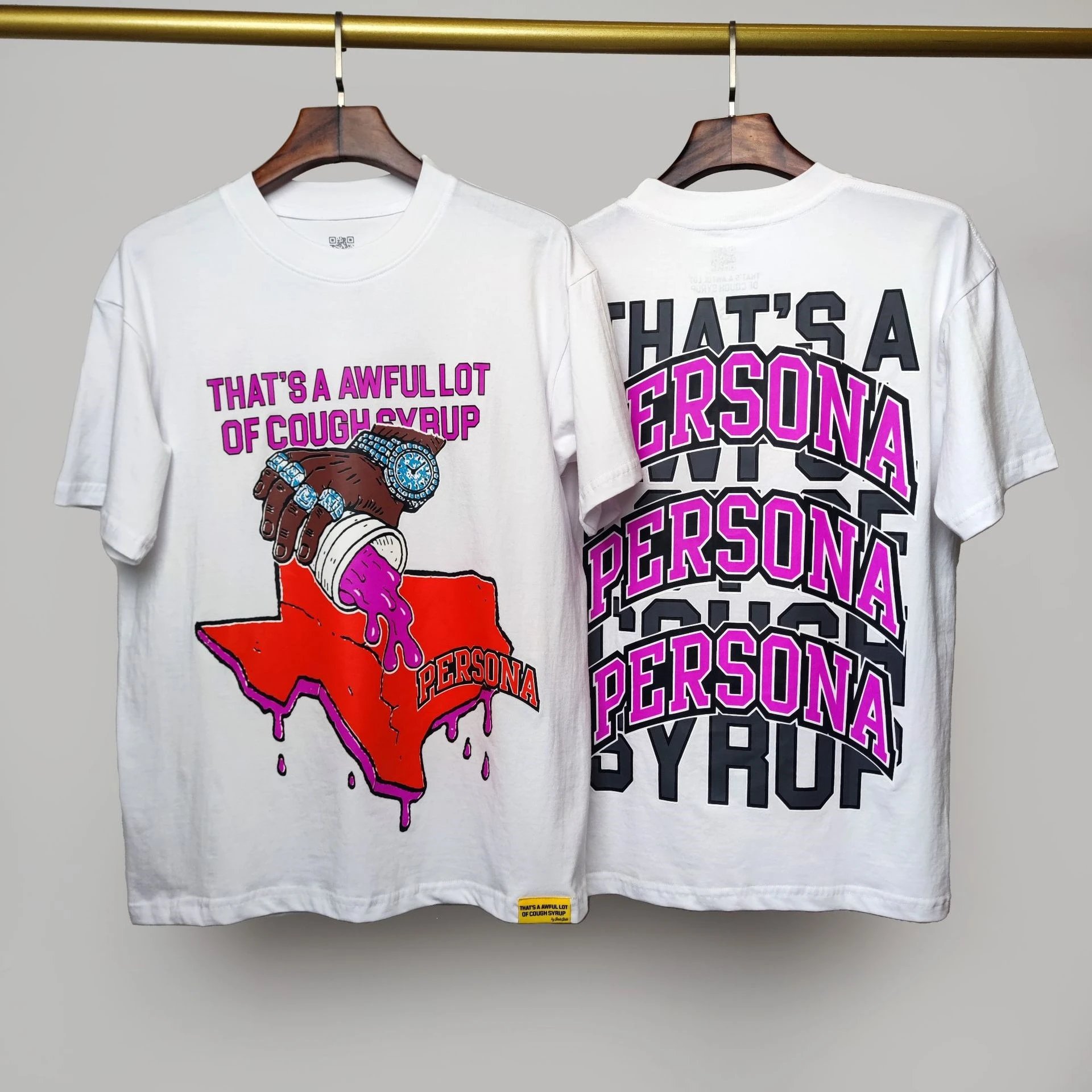 Cough Syrup T-Shirts Graphic Print — 38 white short-sleeved