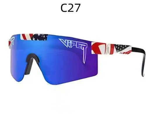 Design Viper C27 American Flag Blue Mirror Sunglasses Eyewear - 1
