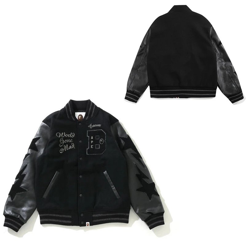 A Bathing Ape Bapesta Varsity Jacket Black Outerwear