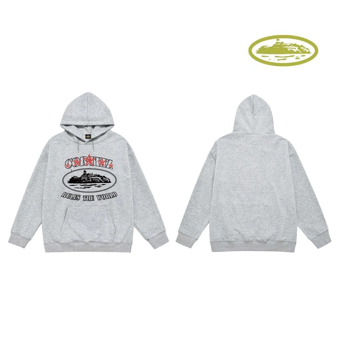 Corteiz Hoodies & Sweatshirts Classic Series printed pullover hoodie — C 2025 Gray (terry cloth))