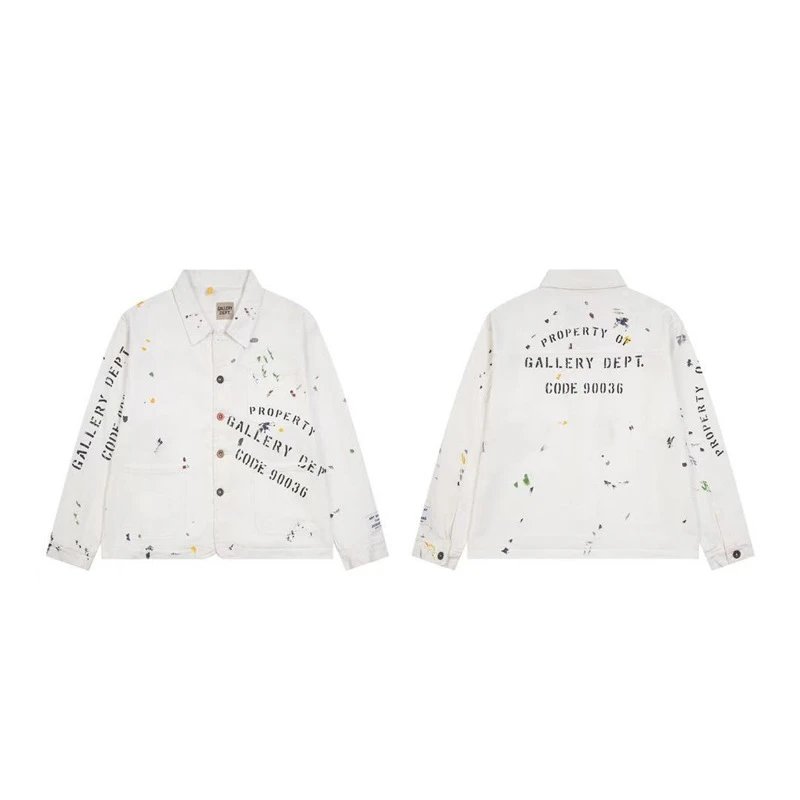 Gallery Dept. Shorts Distressed paint-splatter denim — g389 white