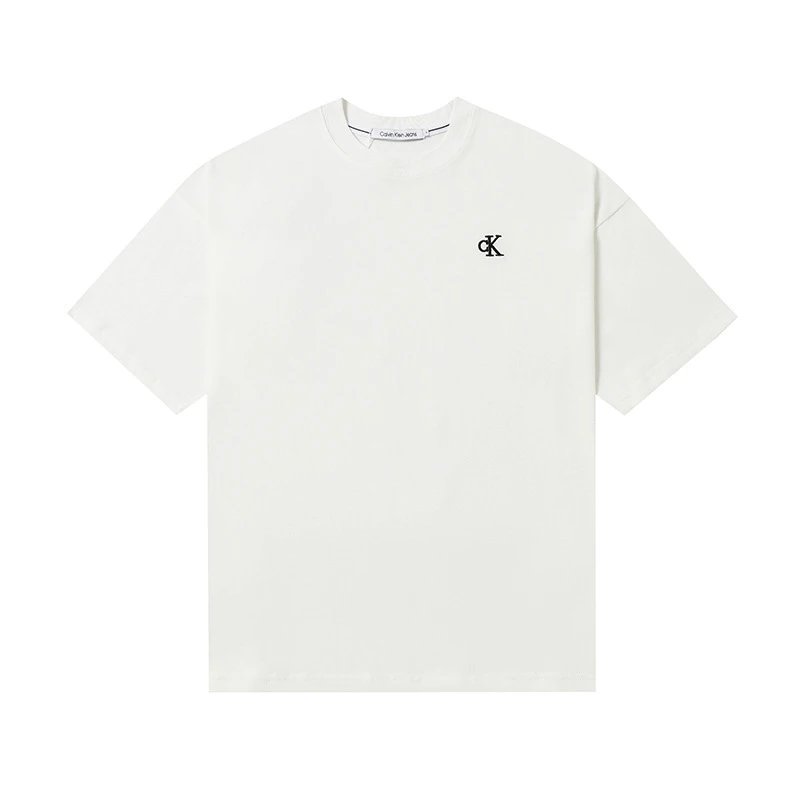 Calvin Klein T-Shirts Logo-print crew-neck short-sleeve — 511 white