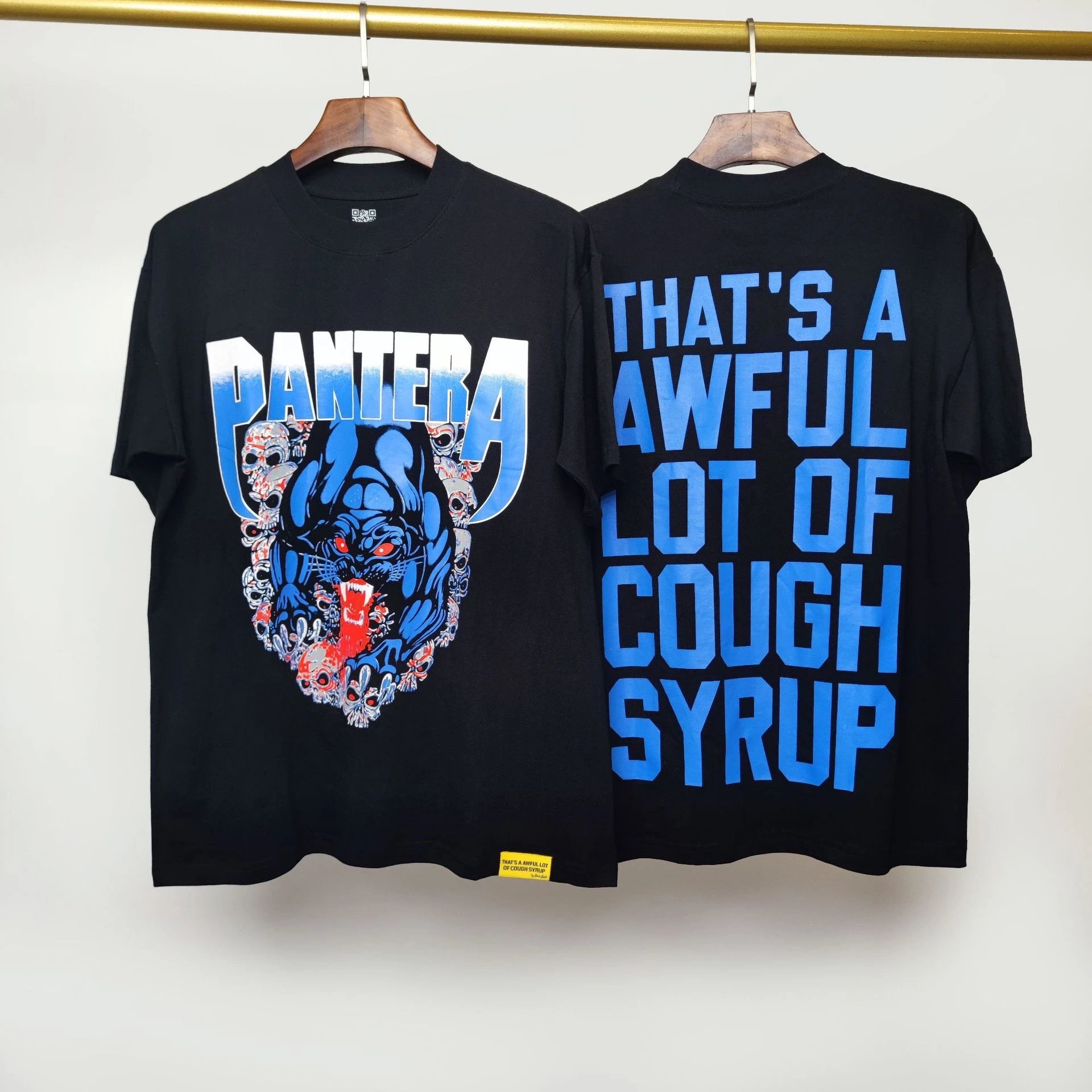 Cough Syrup T-Shirts Graphic Print — 37 black short-sleeved