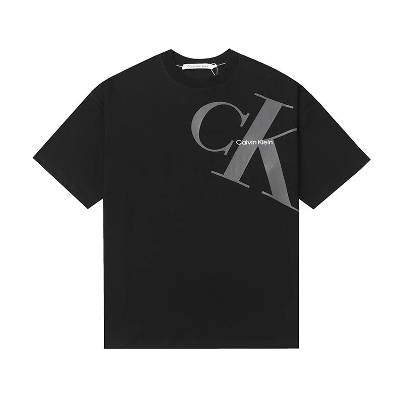 Calvin Klein T-Shirts Logo-print crew-neck short-sleeve — 513 black