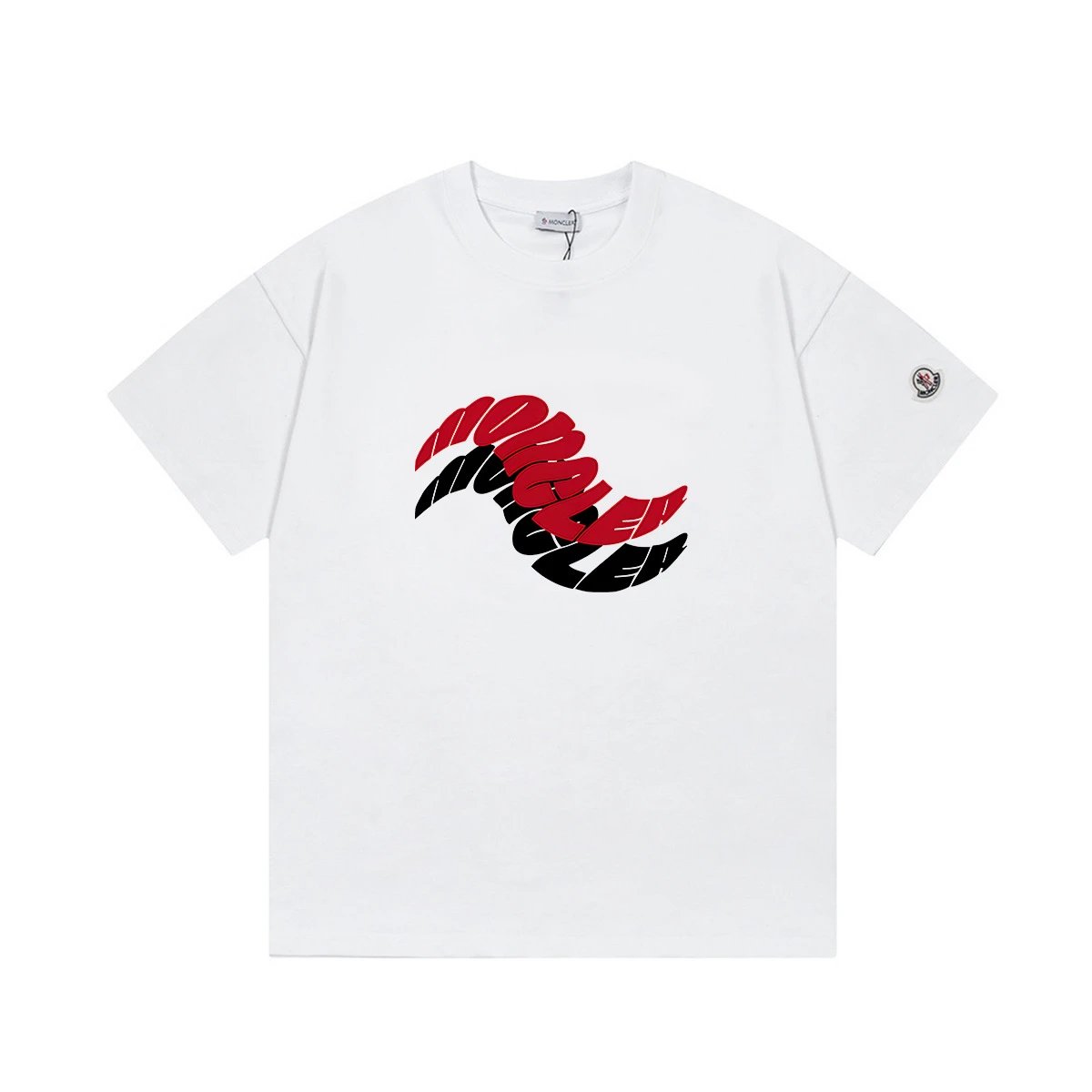 Moncler T-Shirts Short-Sleeve Graphic Print — M 2027 white