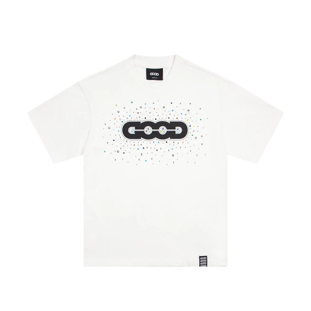 GOODBAI T-Shirts Oversized short-sleeve logo graphic T-shirt — 010 white