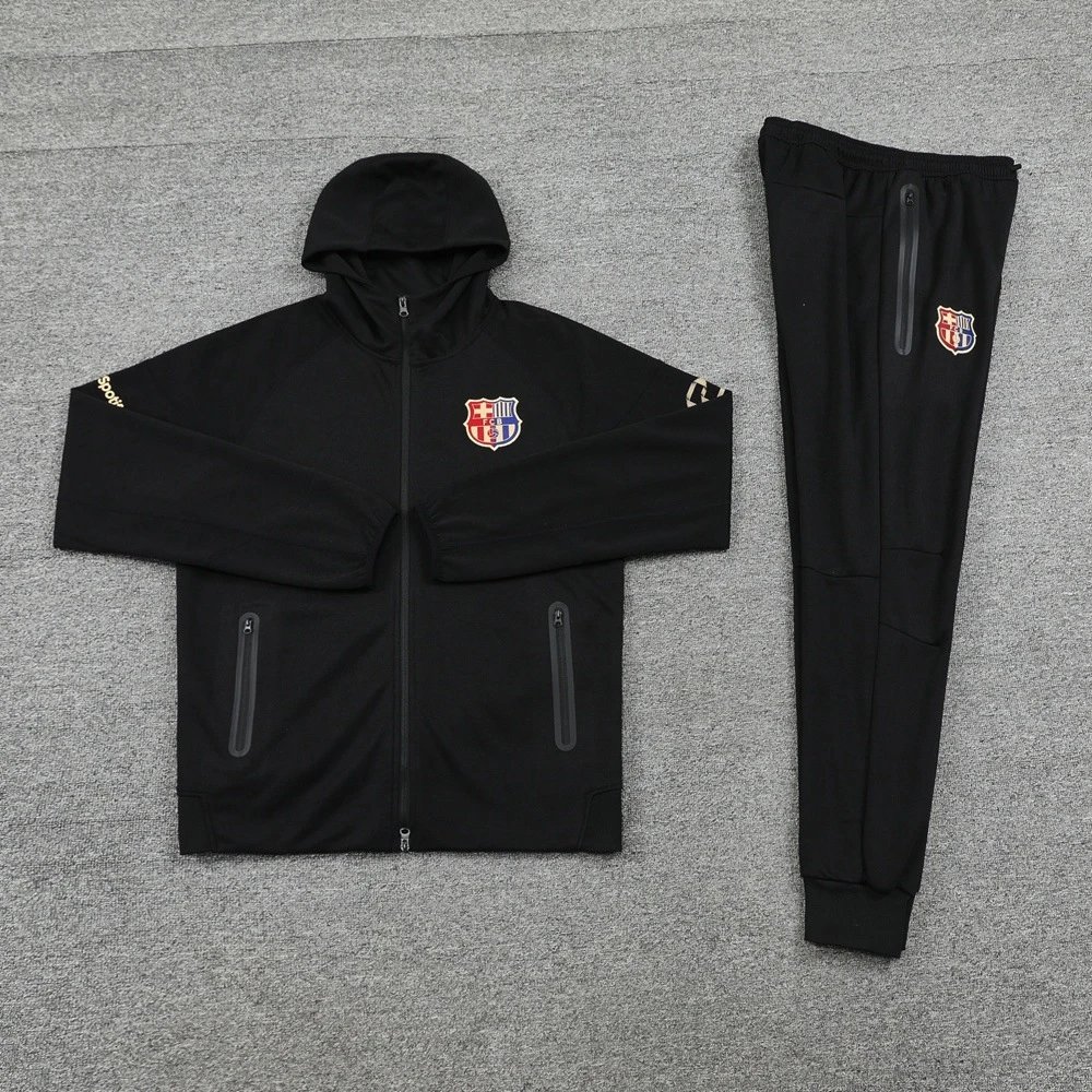Arsenal Tracksuits Football club hooded tracksuit with jogger pants — 24 Barcelona black