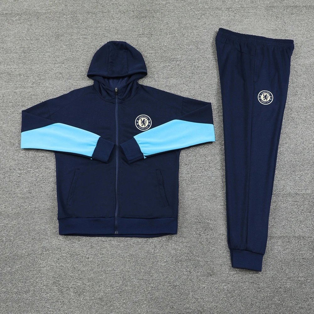Arsenal Tracksuits Football club hooded tracksuit with jogger pants — 24 Chelsea Royal Blue