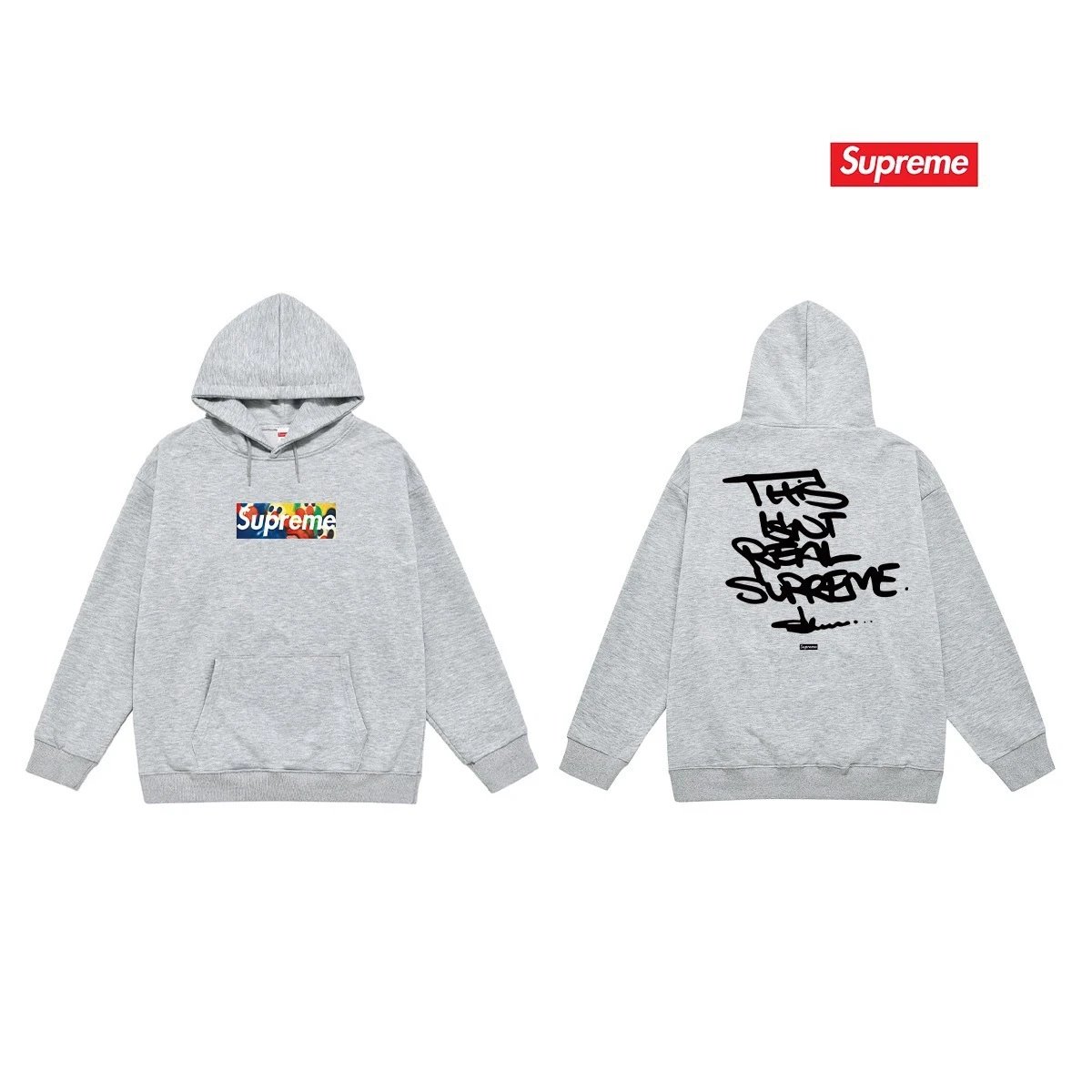 Supreme Hoodies & Sweatshirts Graphic Print Hoodie — S 2226 gray