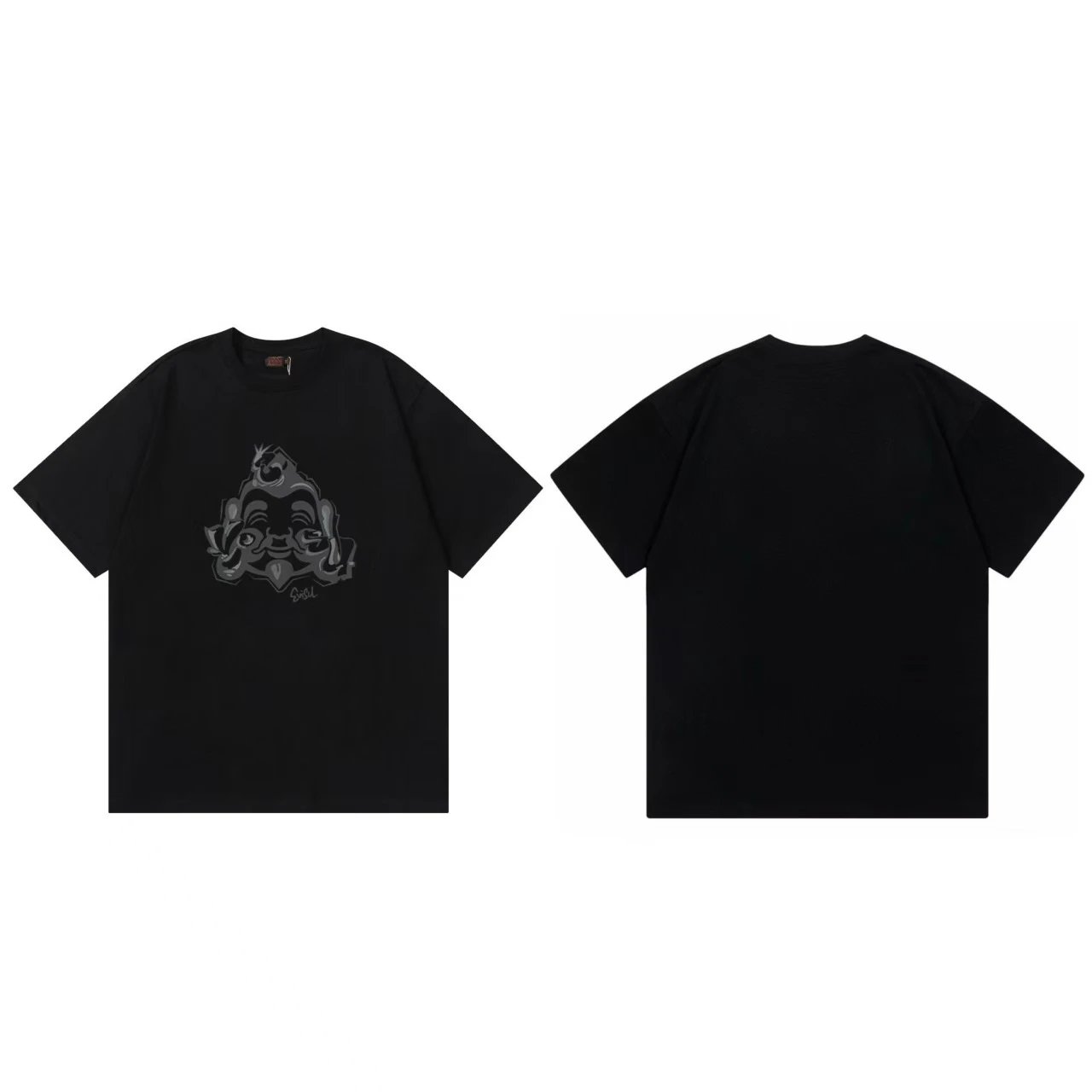 Evisu T-Shirts Short-Sleeve Graphic Print T-Shirt — Black F 250