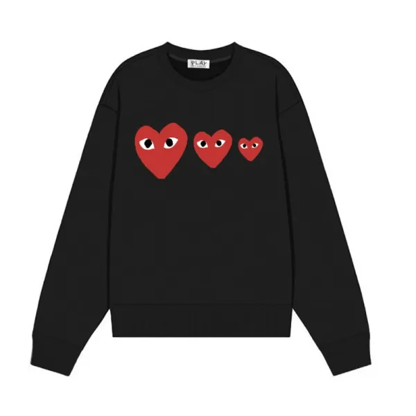 Comme des Garçons Play Heart Eyes Black Sweatshirt Hoodie - 1