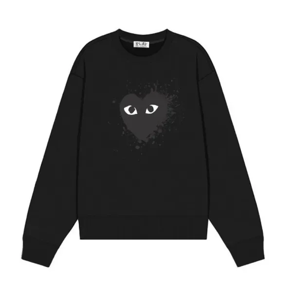 Comme des Garçons Play Heart Eyes Black Sweatshirt Hoodie - 1