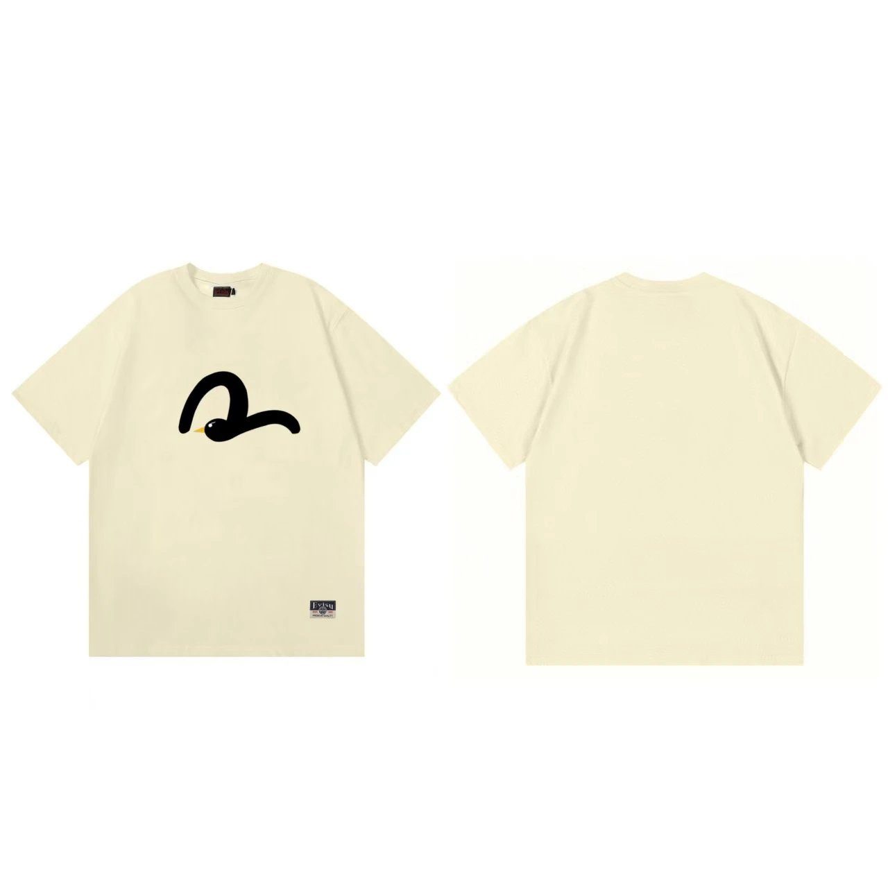 Evisu T-Shirts Short-Sleeve Graphic Print T-Shirt — Apricot color F 239