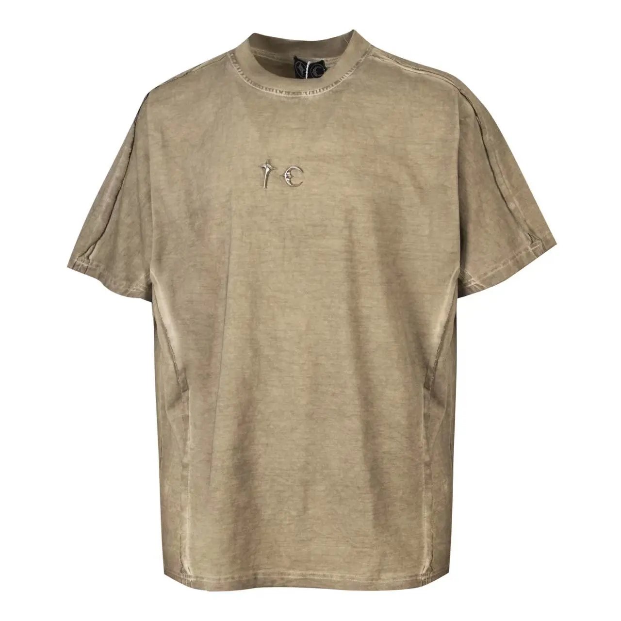 Unbranded T-Shirts Star and crescent moon graphic — Aged yellow