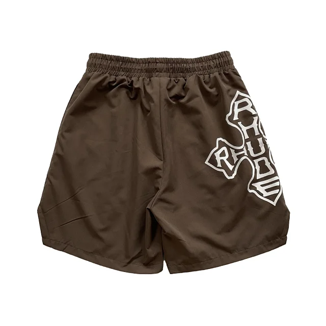 Rhude Shorts Nylon with New Era Graphic Print and Contrast Drawstring product detail image 11