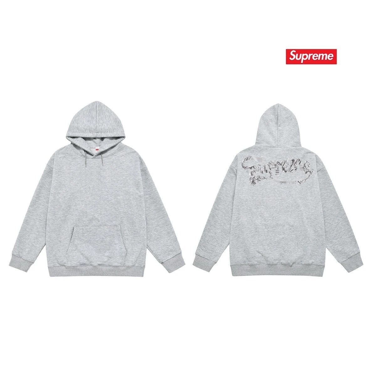 Supreme Hoodies & Sweatshirts Dover Street Market car graphic pullover hoodie — S 2216 Gray with fleece lining