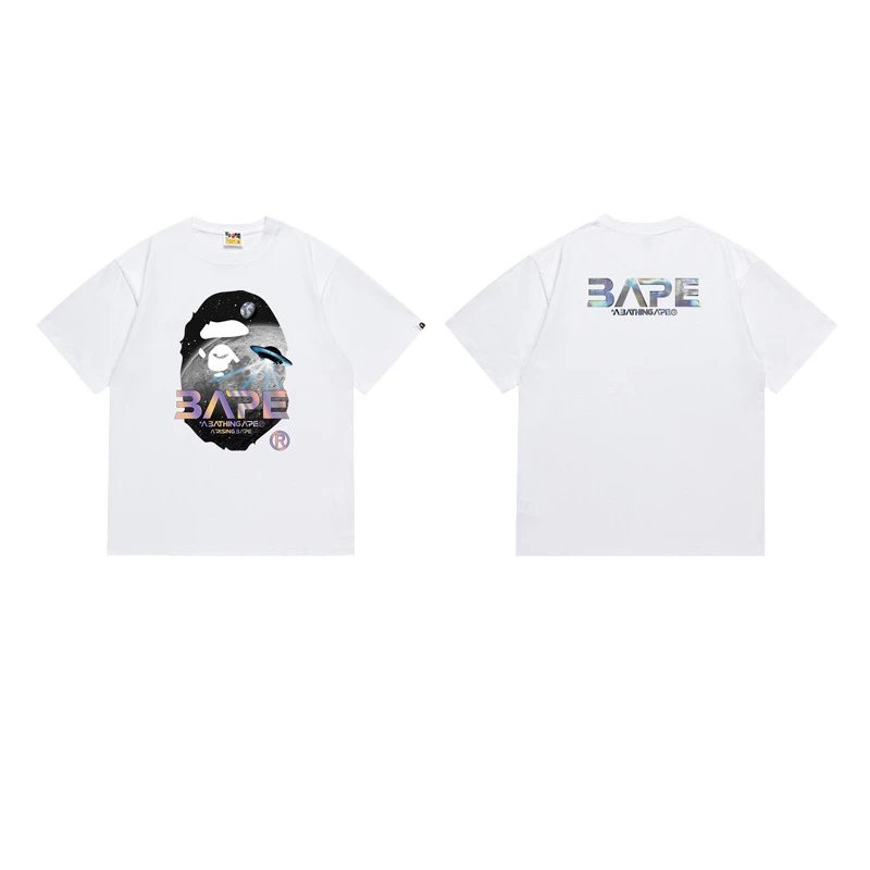 A Bathing Ape T-Shirts Head Graphic — 158 white