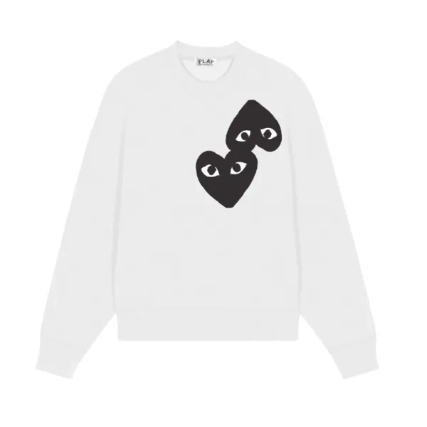 Comme des Garçons Play Heart Eyes White Sweater - 1