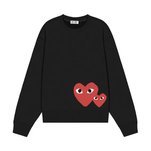 Comme des Garçons Play Heart Eyes Black Sweatshirt Sweater - 1