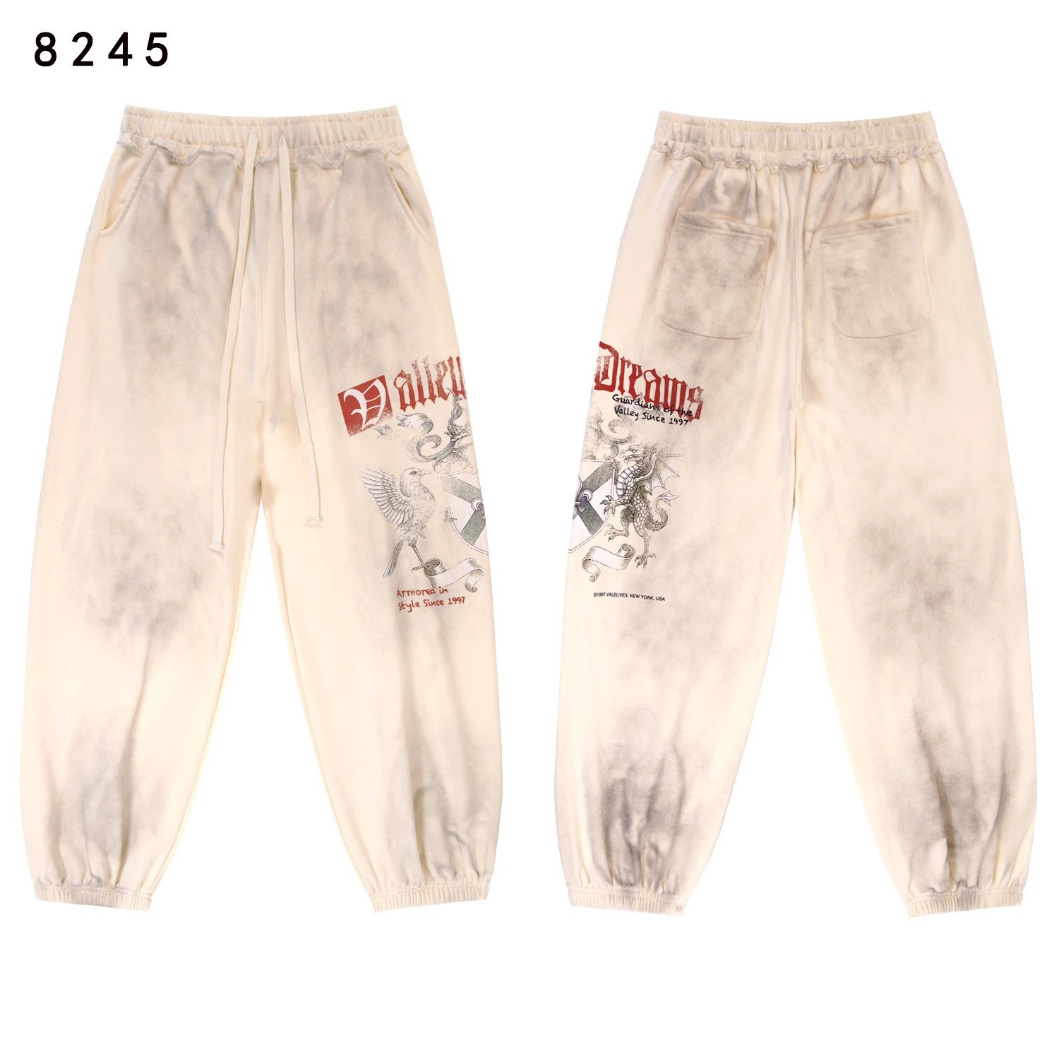 Vale Forever Matching Sets Bee graphic striped hoodie and sweatpants set — 8245 Washed apricot