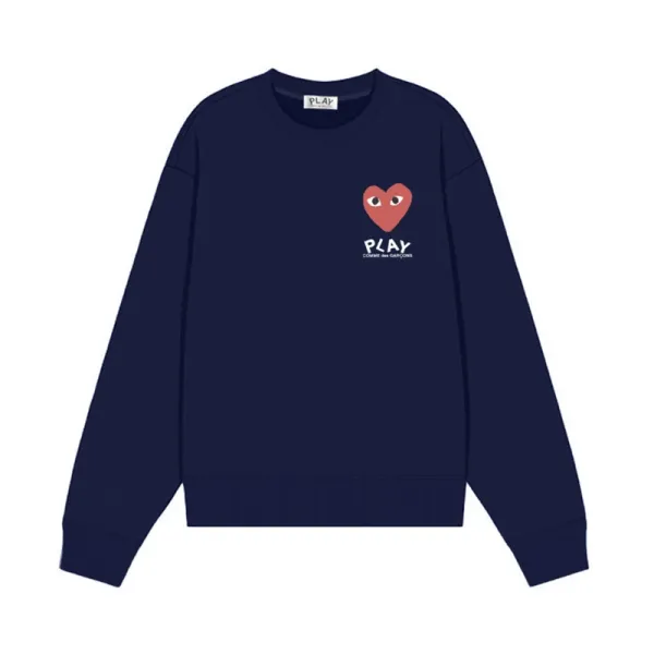 Comme des Garçons Play Heart Logo Navy Sweatshirt Sweater - 1