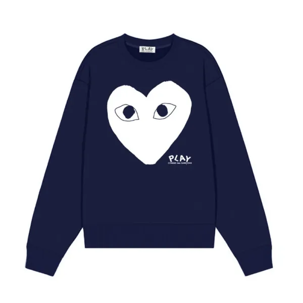 Comme des Garçons Play Heart Eyes Navy Sweatshirt Sweater - 1