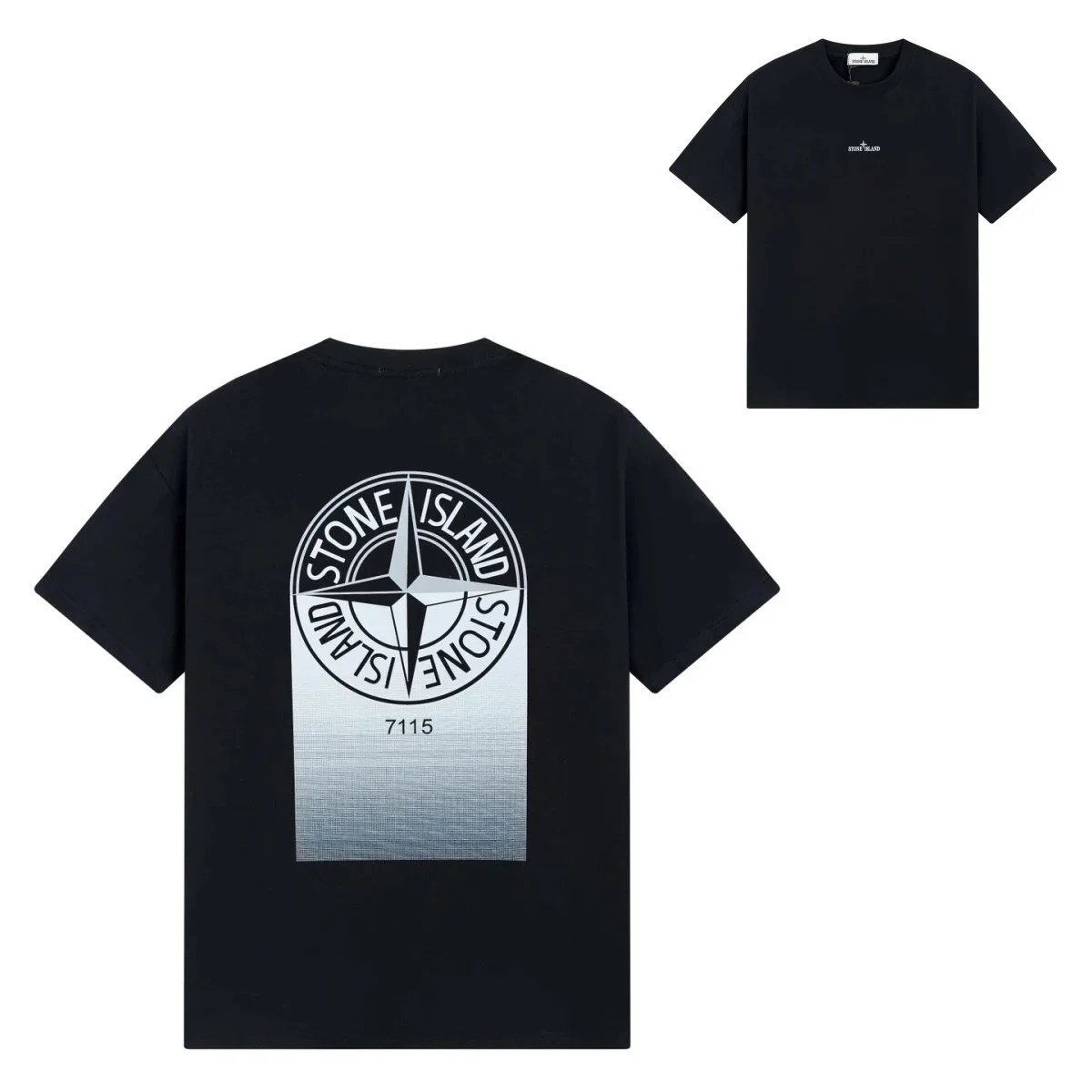 Stone Island T-Shirts Short-Sleeve Graphic Print T-Shirt — G152 Black