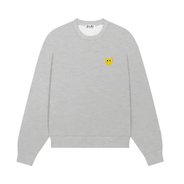Comme des Garçons Play Heart Logo Gray Sweatshirt Sweater - 1
