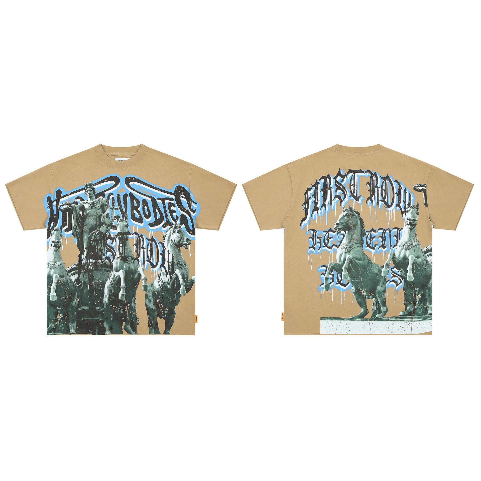 FIRST ROW T-Shirts Graphic Print — F522#