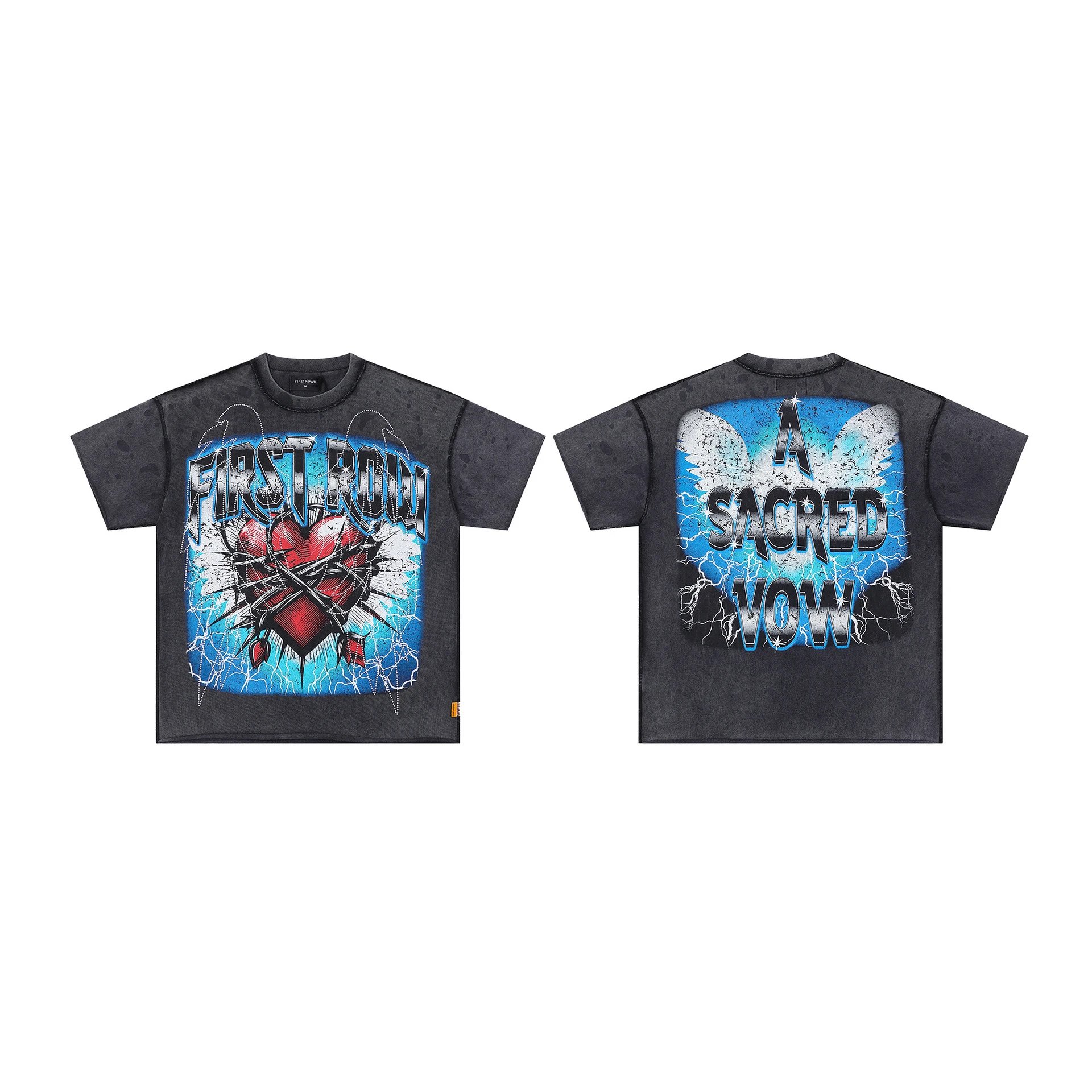 FIRST ROW T-Shirts Graphic Print — F 503# Hot-fix rhinestones