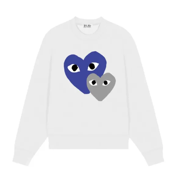 Comme des Garçons Play Heart Eyes White Sweatshirt Sweater - 1