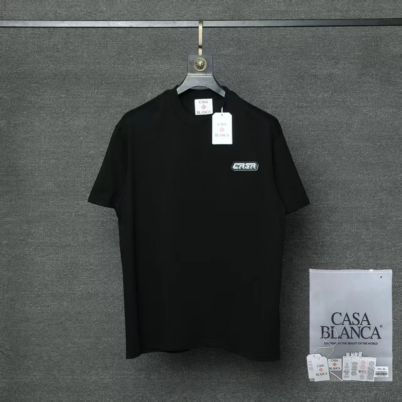 Casablanca T-Shirts Short-Sleeve Graphic Logo T-Shirt — 12 black
